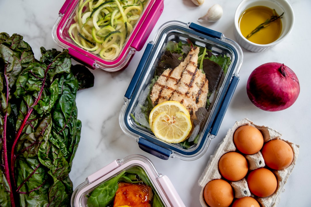 Glass meal prep containers organized