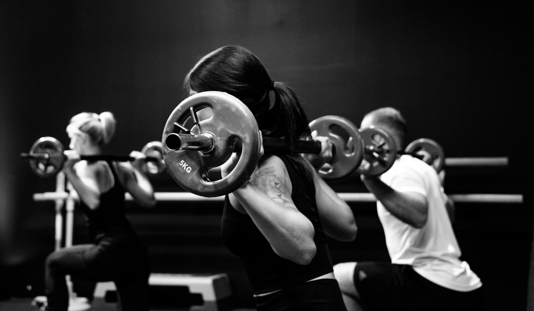 Person strength training with weights