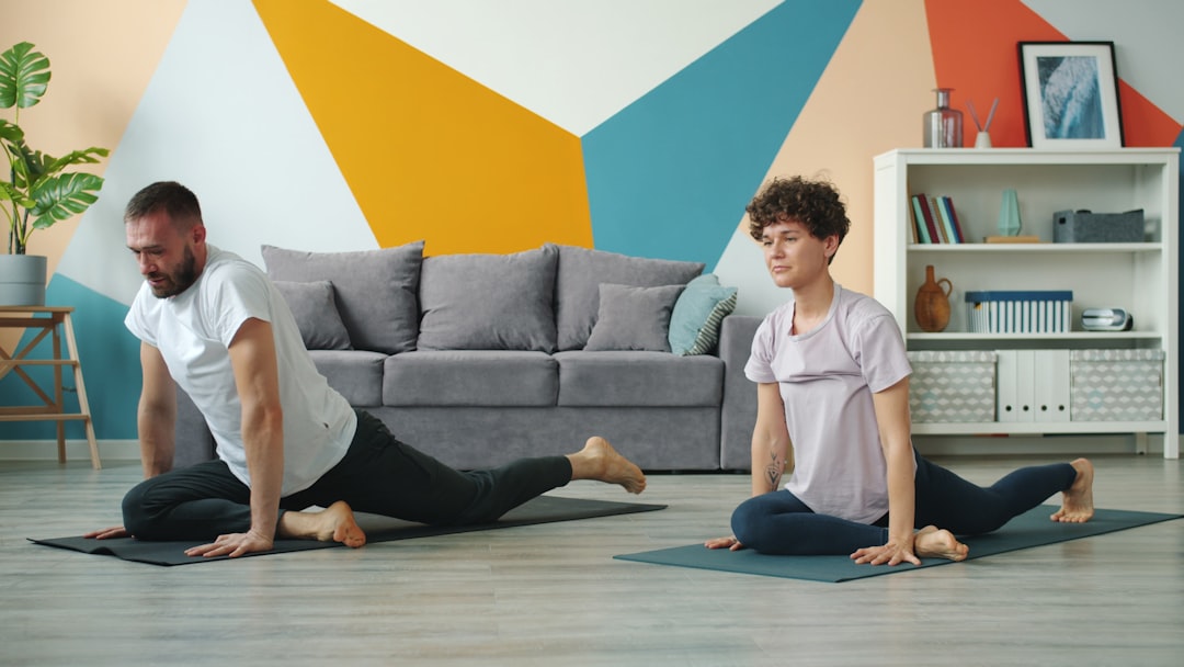 Complete home gym workout setup with equipment