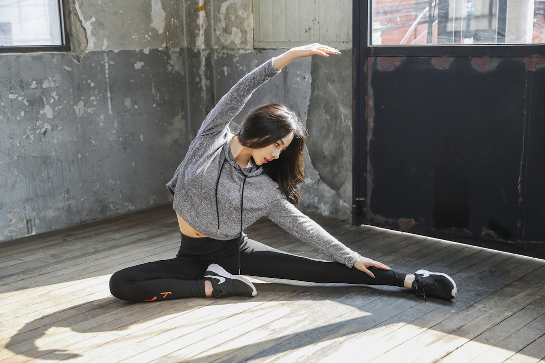 woman stretching morning workout