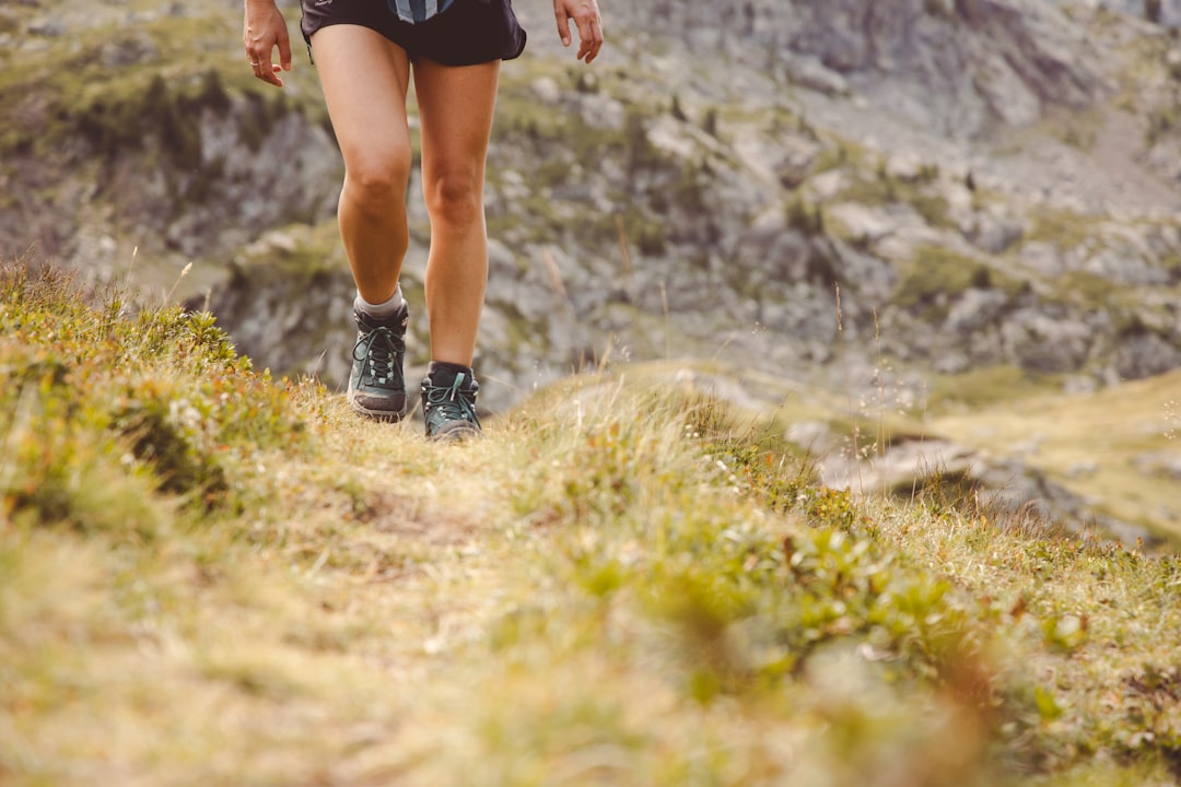 Trail running shoes on outdoor path