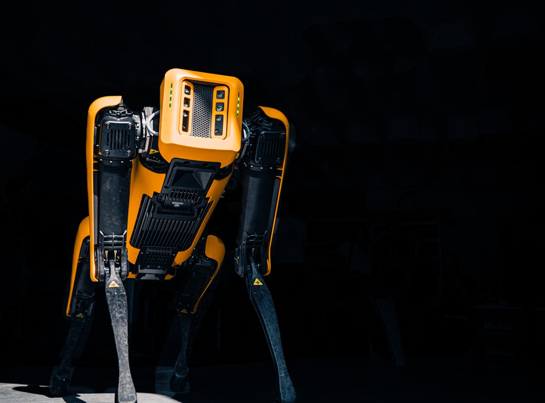 Person wearing robotic exoskeleton leg device for walking assistance