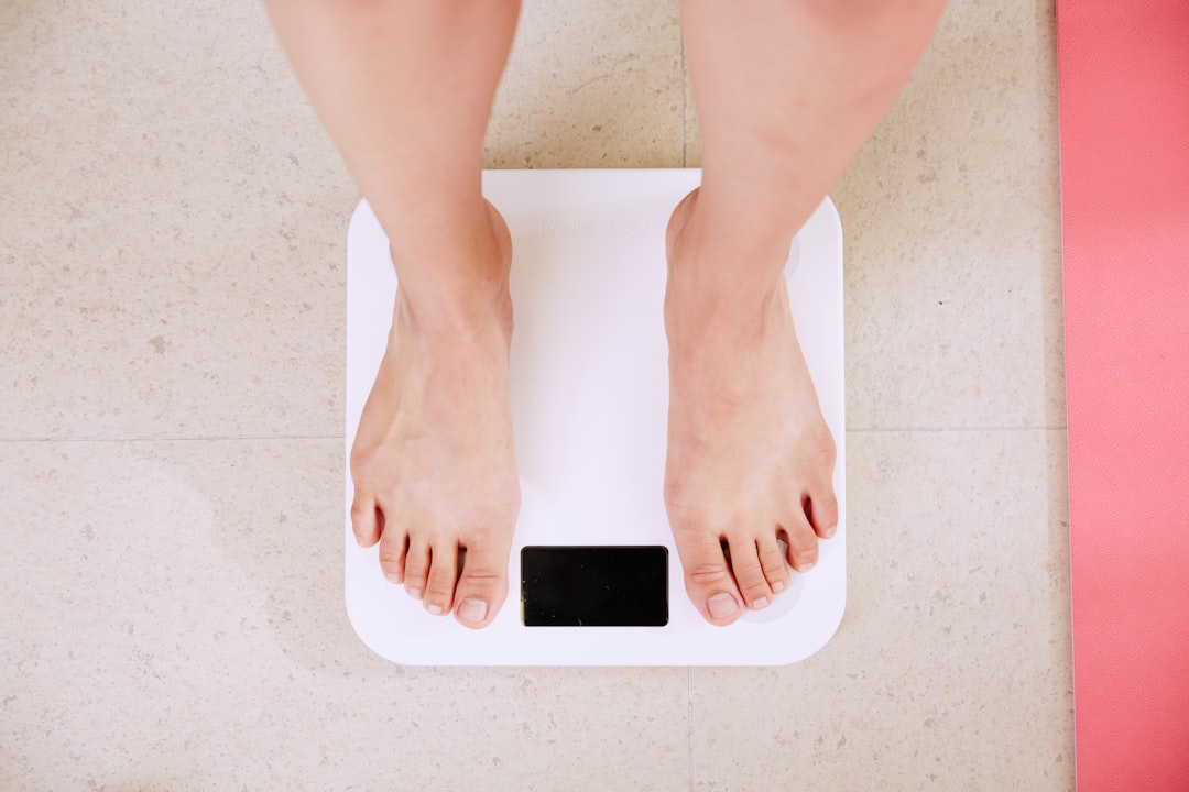 Smart bathroom scale showing body composition metrics