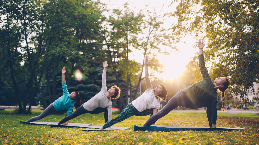 Yoga stretching mobility exercise outdoors