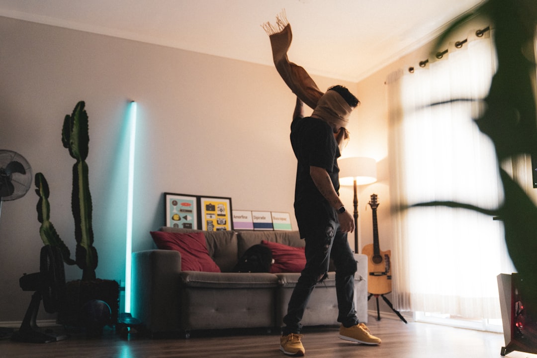 Woman training at home in a dedicated workout space