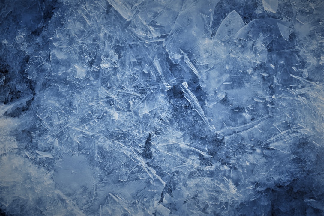 Frozen ice blocks in blue tones