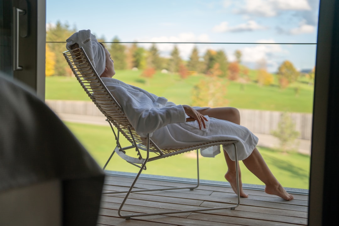 Cozy white bathrobe for post-plunge warmth