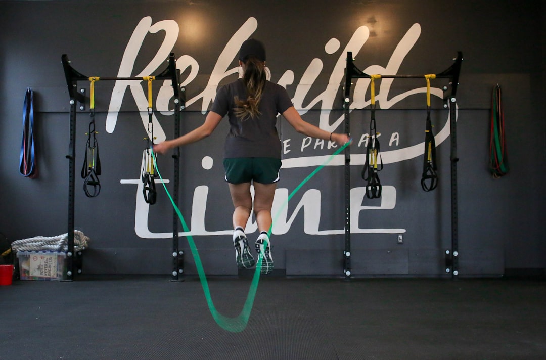 Person jumping rope for cardio fitness training