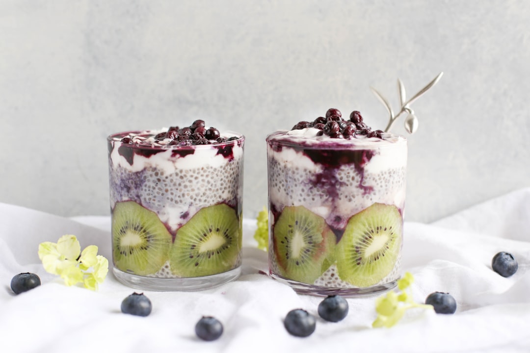 Chia seed pudding bowl with fresh toppings