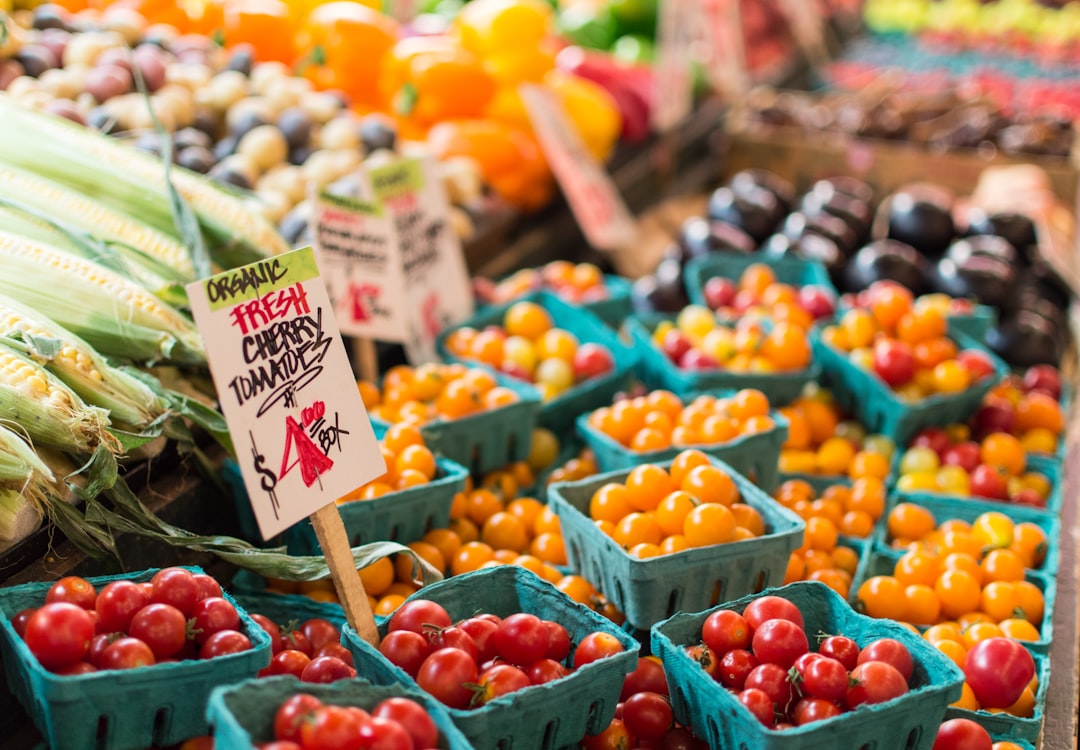 Fresh vegetables at a farmers market