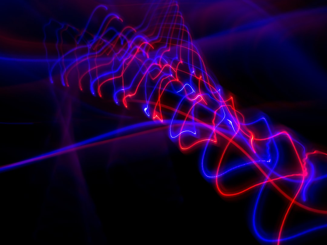 Abstract red and purple light therapy glow