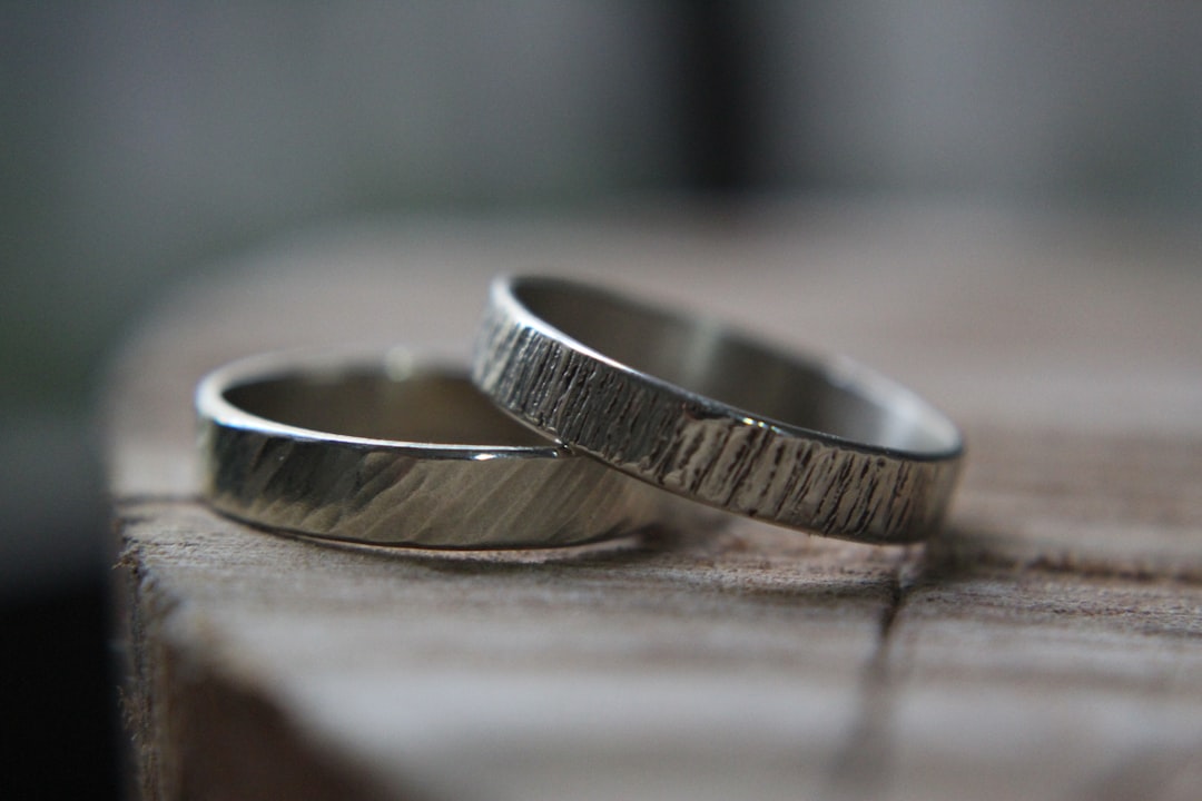 Close-up of silver titanium smart ring design