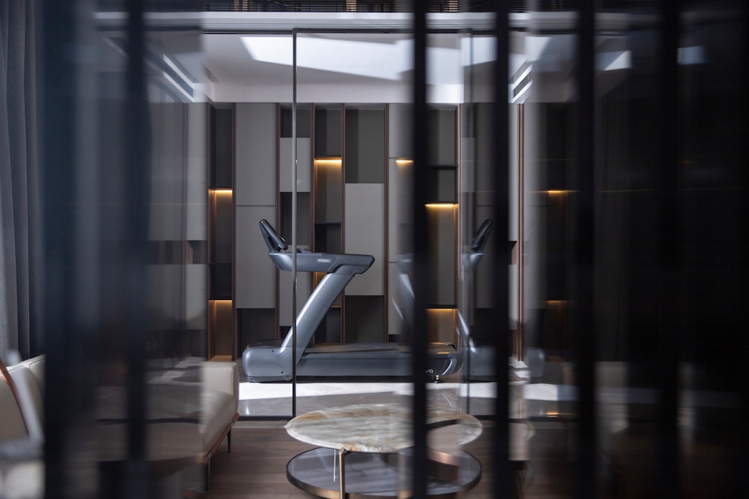 Compact treadmill in a bright modern living room