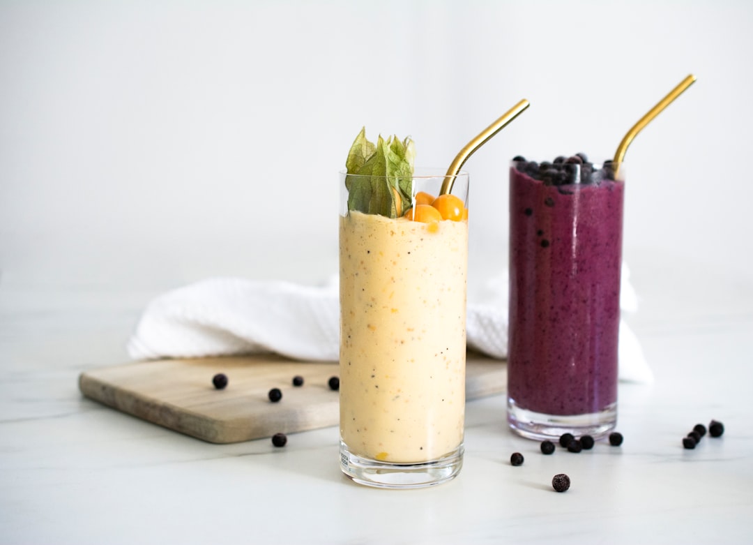 Post-workout protein smoothie in a glass