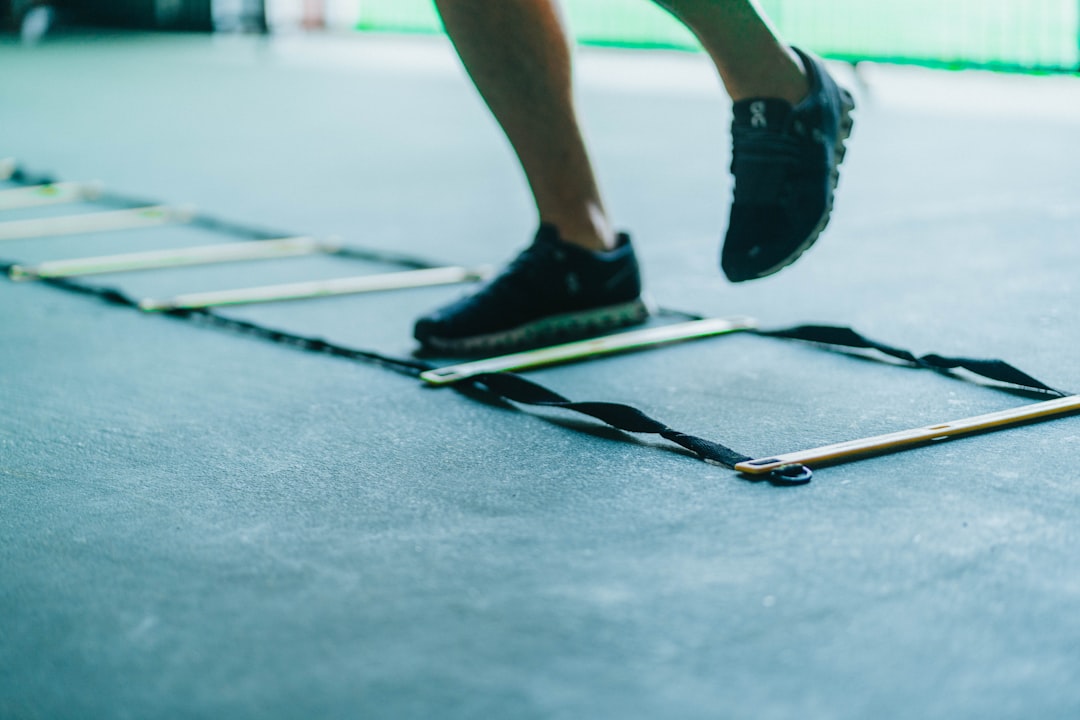 Agility ladder set up for footwork drills