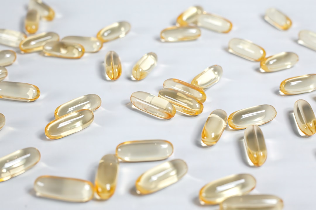 Fish oil omega-3 supplement capsules rich in EPA and DHA