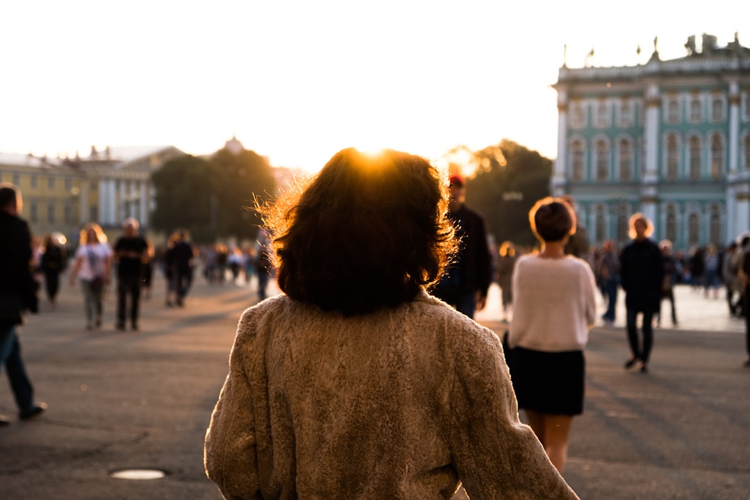 Woman walking outdoors at golden hour