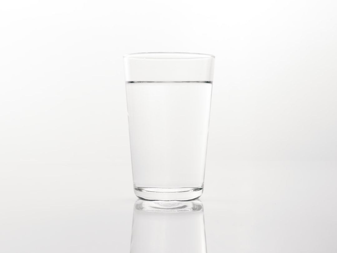 Glass of water on a clean surface