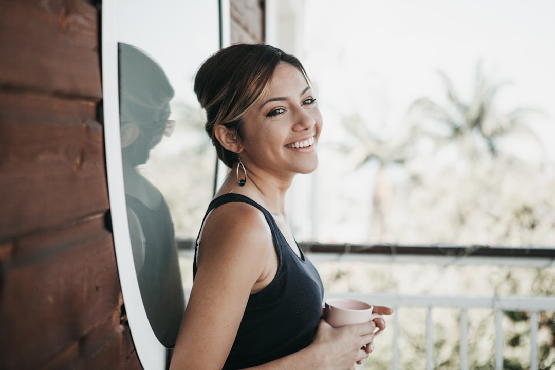 Woman relaxing at home after a workout session