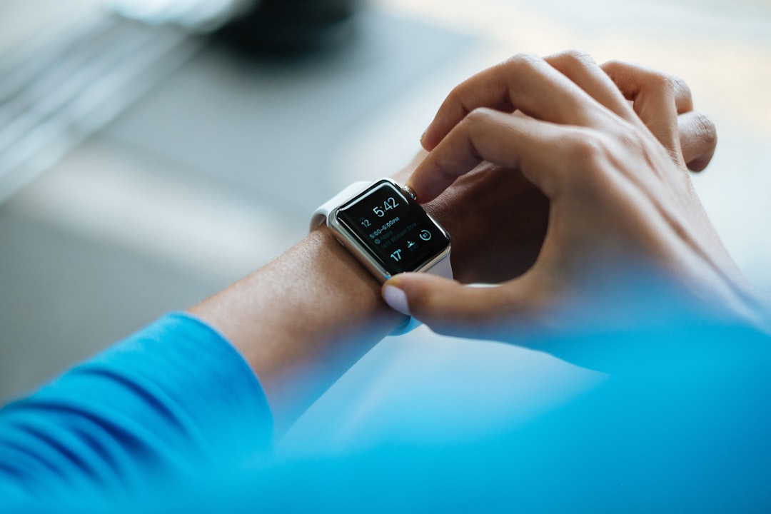 Fitness tracker on wrist during workout