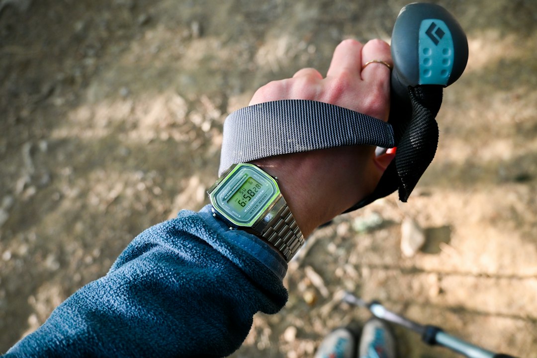 GPS watch on a trail runner's wrist
