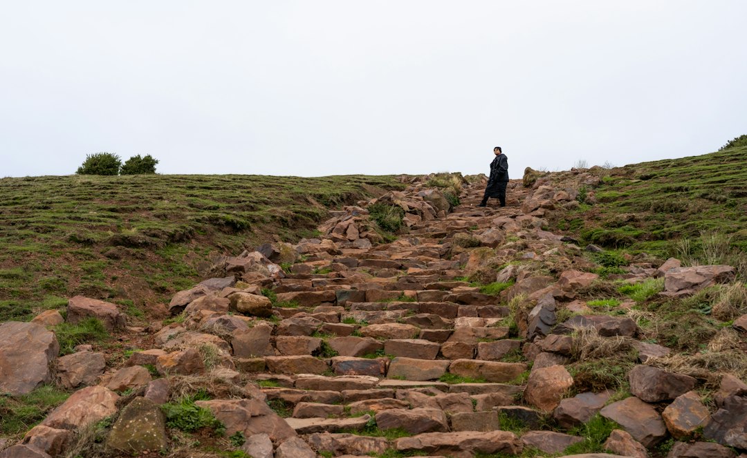 Rocky steps on a blustery hillside — terrain that demands respect under load