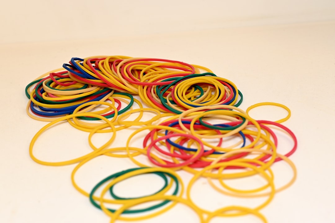 Colorful resistance bands used for finger extension training