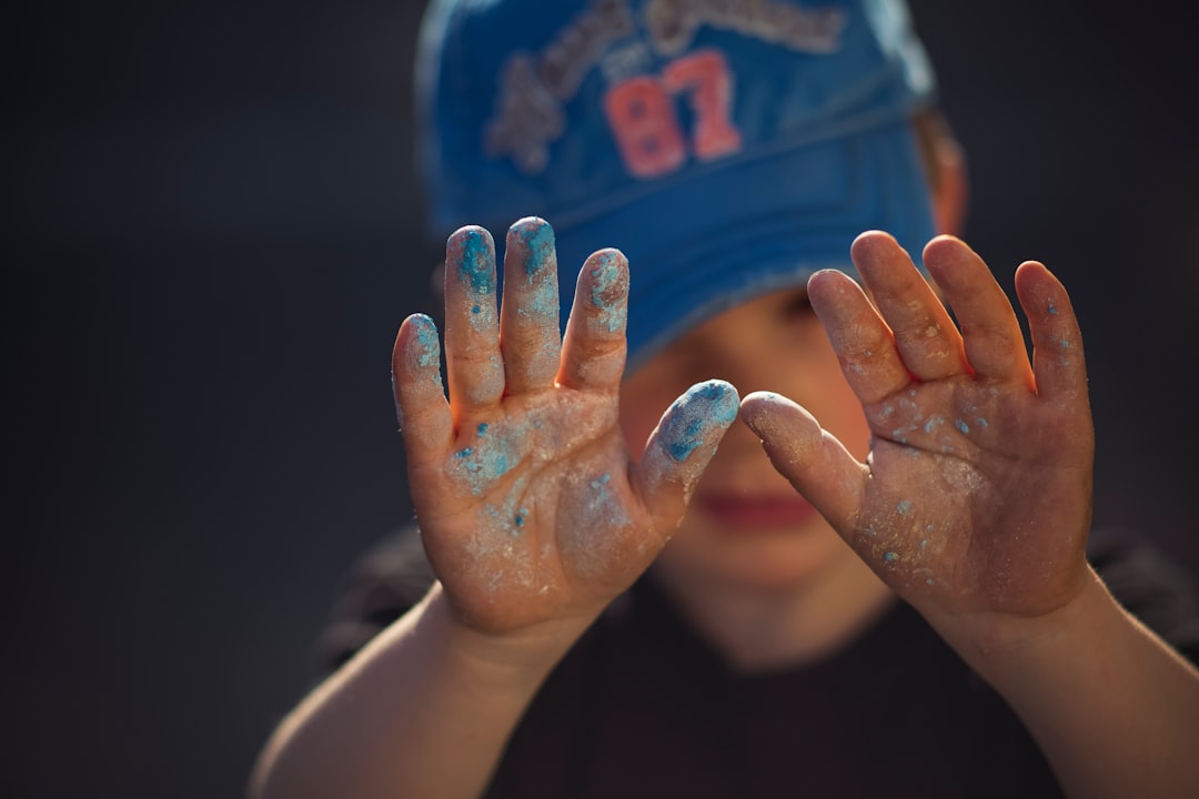 Chalk-covered hands ready for grip work