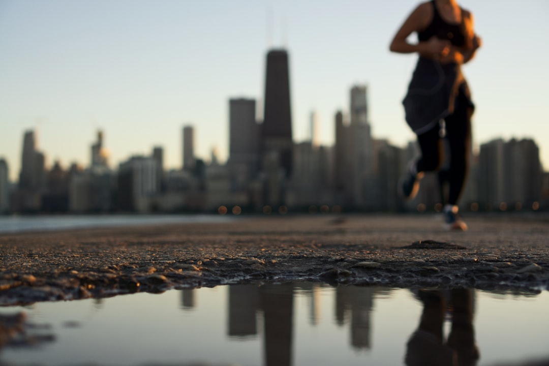Runner training alone at sunrise