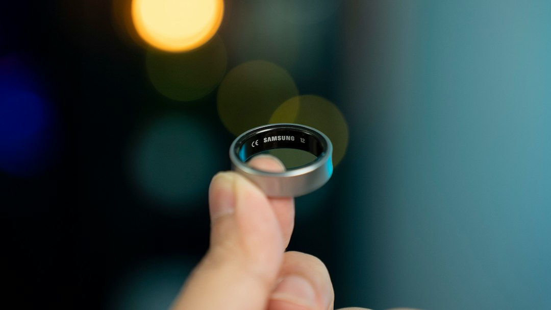 Close-up of a smart ring used for sleep tracking