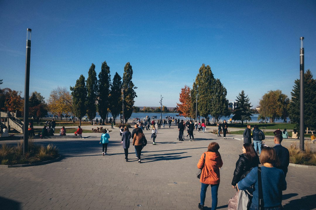 People walking in an autumn park