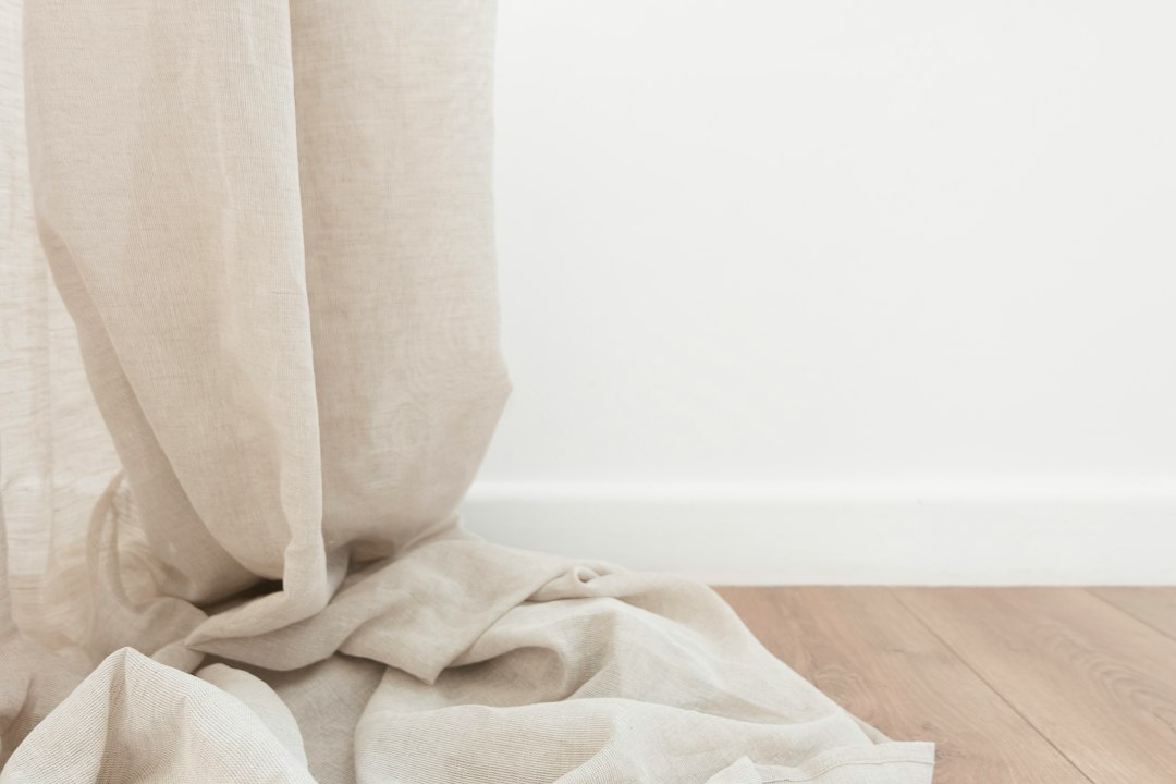 Soft natural linen fabric draped in soft light